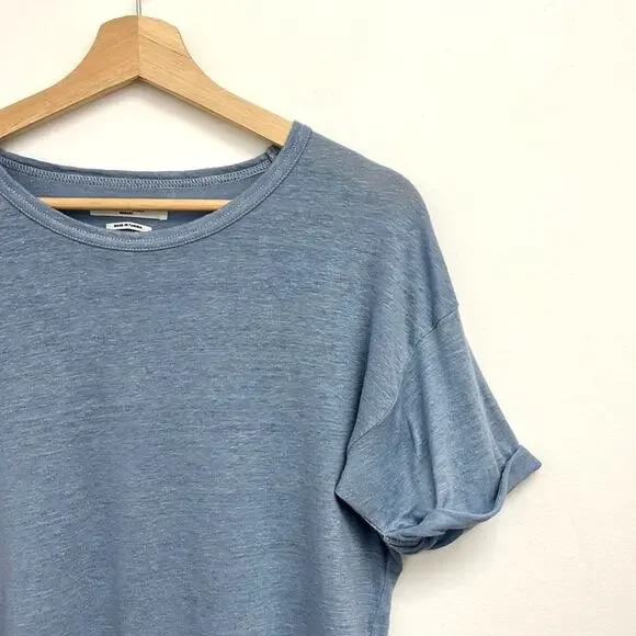 NWOT Isabel Marant Étoile Koldi Linen Rolled Sleeve Easy Relaxed Fit Tee - Large - Picture 7 of 12